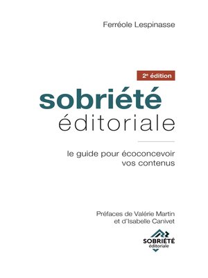 cover image of Sobriété éditoriale 2ème édition